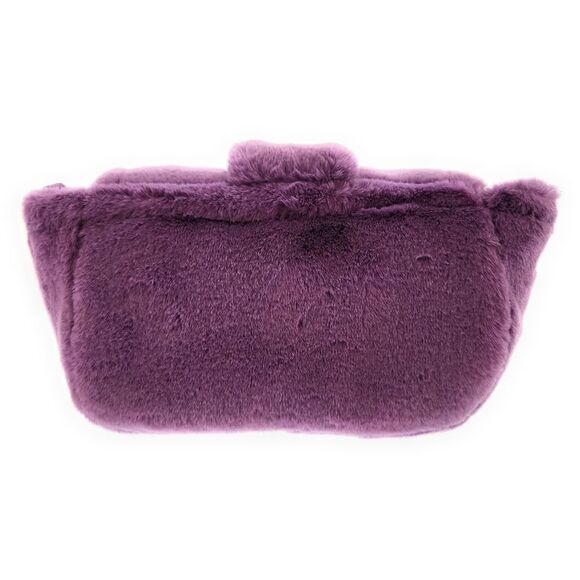 Versace Jeans Couture Lilac Faux Fur Baroque Buckle Crossbody Bag - Picture 4 of 4